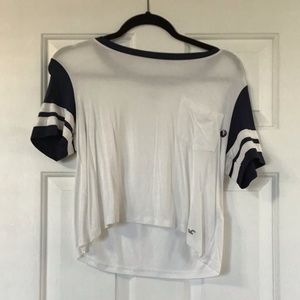 White and Blue Hollister Tee